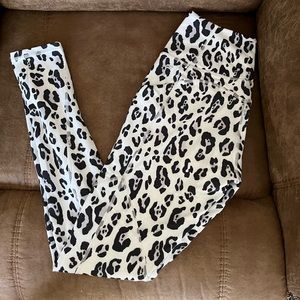 Fabletics White Cheetah print leggings